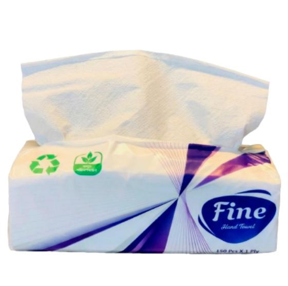 Bashundhara Fine Hand Towel - 150 Pcs x 1 Ply