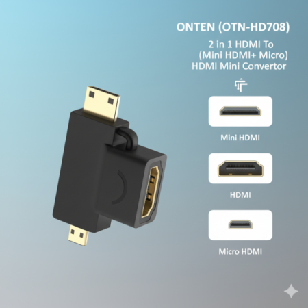 Brand: ONTEN Model: OTN-HD708 Interface: 2-in-1 Design (Supports both Mini HDMI and Micro HDMI Setup: Pure Plug & Play—no software or external power required. Warranty: 2-Year manufacturer warranty for peace of mind.
