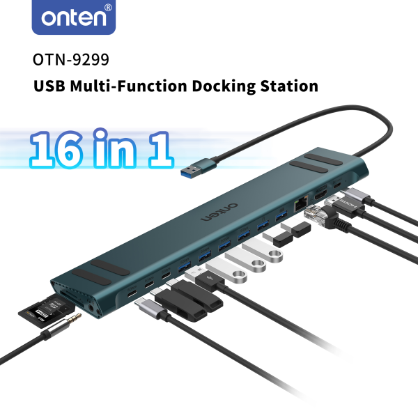 ONTEN (OTN-9299) 16 in 1 USB Multi-Function Docking Station