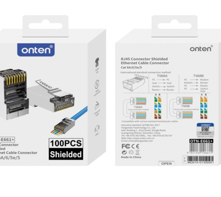 ONTEN ( OTN-E661+) RJ45 Connector Shielded Ethernet Cable Connector Cat.6A/6/5e/5 – 100PCS